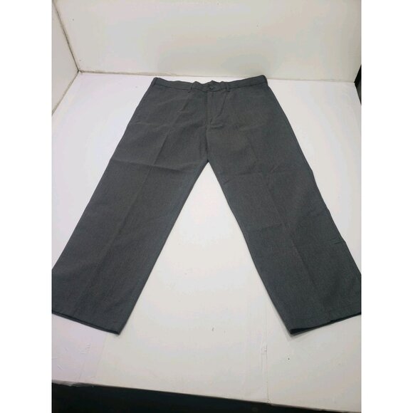 George Men’s Heather Charcoal Flat Front Wrinkle Resistant Pants Size 40X30 - Picture 1 of 9